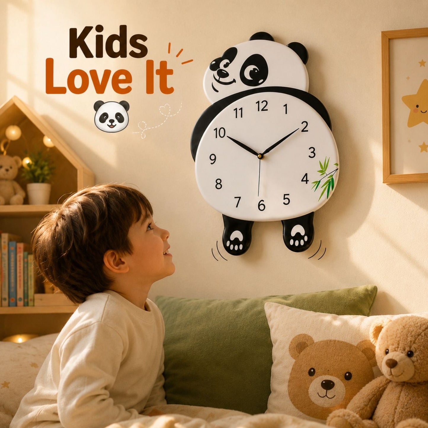 Moving Legs Panda Wall Clock