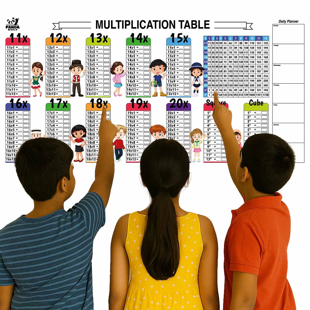Smart Sketch: Tables 11 to 20, Squares, Cubes and Daily Planner