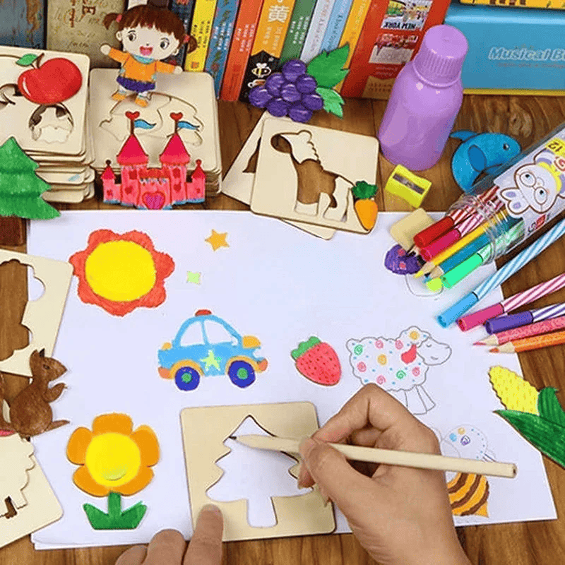 Wooden Painting Stencils Kit