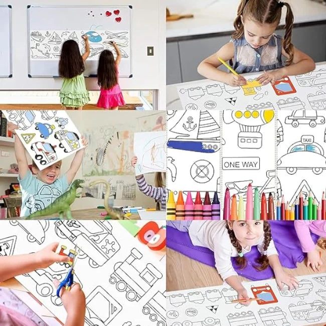 (2 Meter Roll) Graffiti Scroll Drawing Roll For Kids