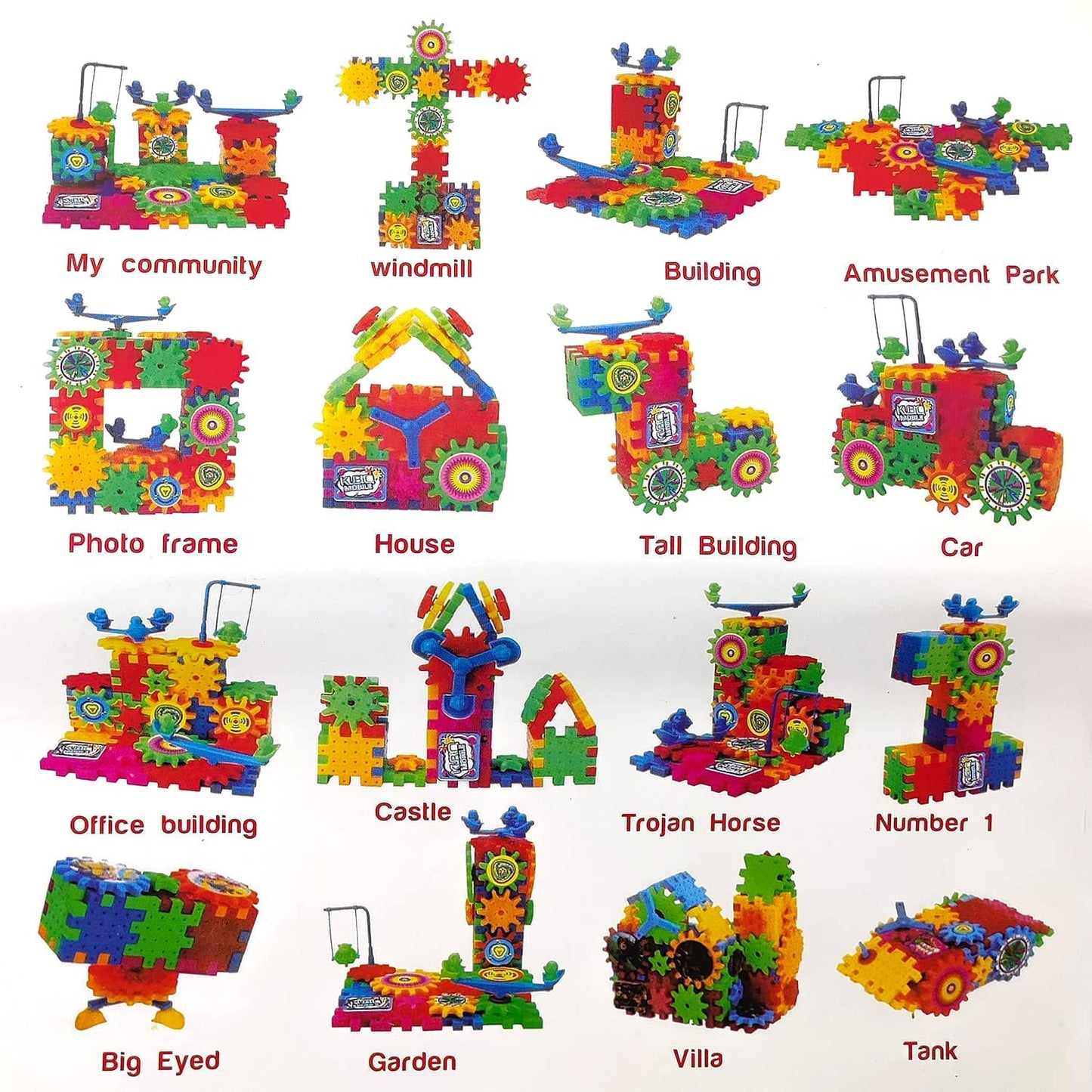 Gear Building Block (101 Pieces & 500+ Designs)