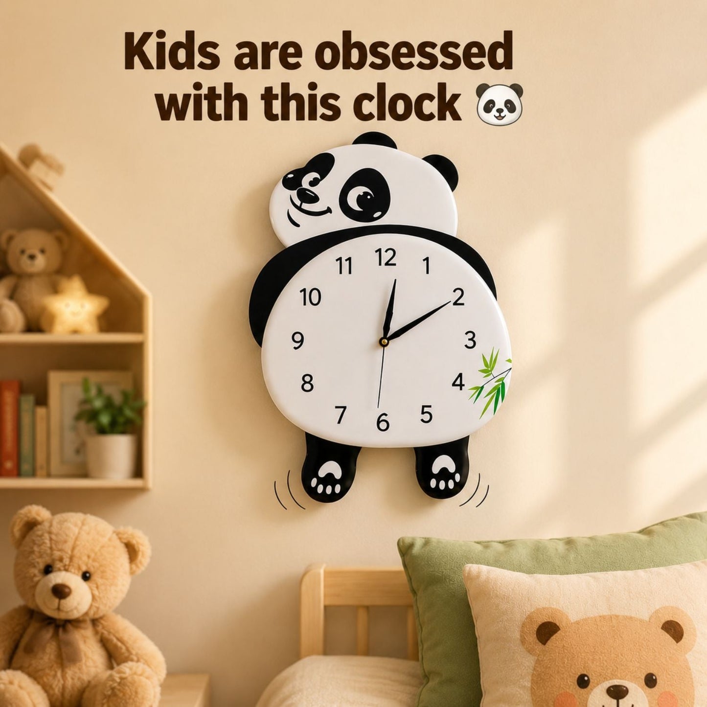 Moving Legs Panda Wall Clock
