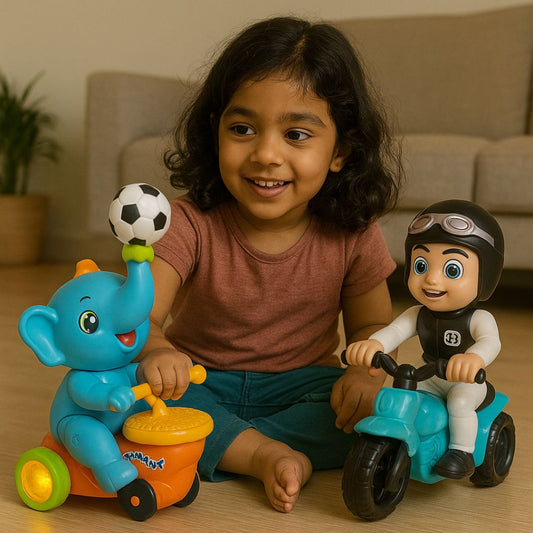 2 in 1 combo: Baby Elephant Toy and Cute Delivery Boy